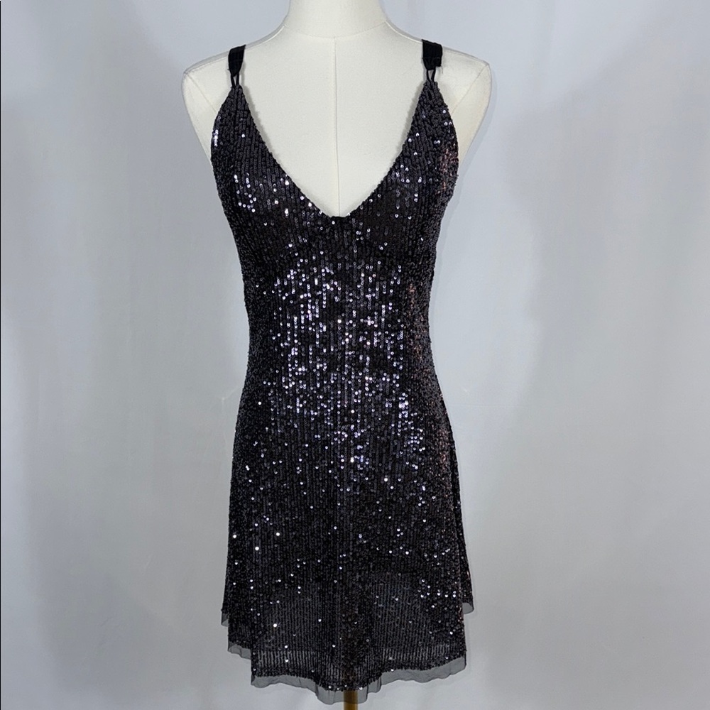 Free People Midnight Sequin Sheath Mini Dress